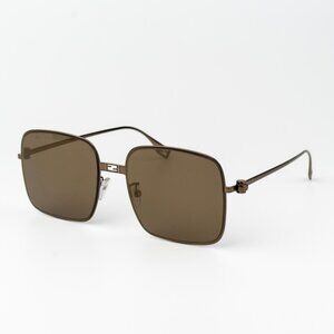 Fendi BAGUETTE Women Sunglasses Square Metal Pink Brown Mirror FE40123U 45G